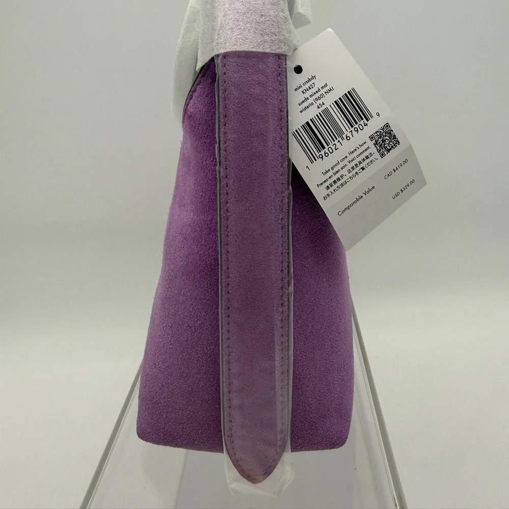 Kate Spade 454 Suede Mini Crossbody Wisteria Purple